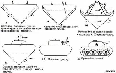 Оригами танк из бумаги: как сделать ИС-7 и Т-34 с видео и фото