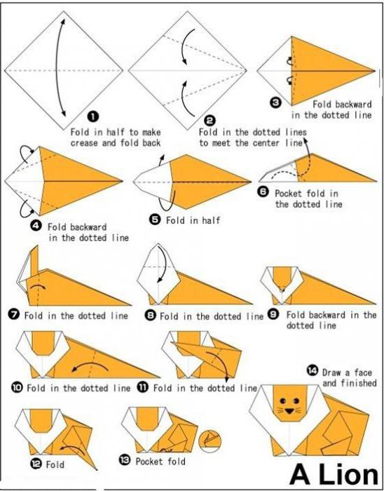 оригами животные из бумаги схемы 