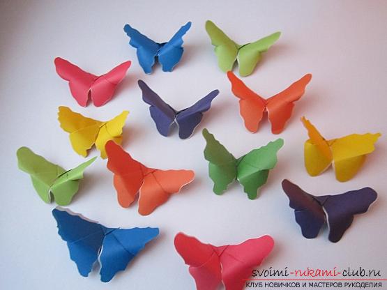 Яркие бабочки оригами своими руками. Фото №4