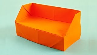 Как сделать мебель для кукол своими руками | Диван из бумаги | Оригами диван