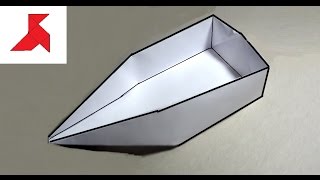 Оригами - Как сделать ЛОДКУ плоскодонку из бумаги А4 своими руками7