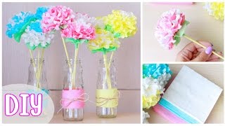 Как сделать ЦВЕТЫ ИЗ САЛФЕТОК / DIY: Paper Napkin Flowers / NataliDoma