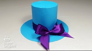 Как сделать Шляпу 🎩 из бумаги своими руками. Оригами шляпка из бумаги