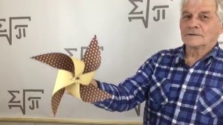 Оригами - Вертушка из бумаги