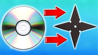 Как сделать звездочку ниндзя из CD диска в домашних условиях своими руками