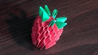 Модульное оригами клубника из бумаги схема сборки для начинающих
