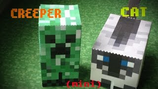 Бумажный Minecraft (mini): Крипер и кот