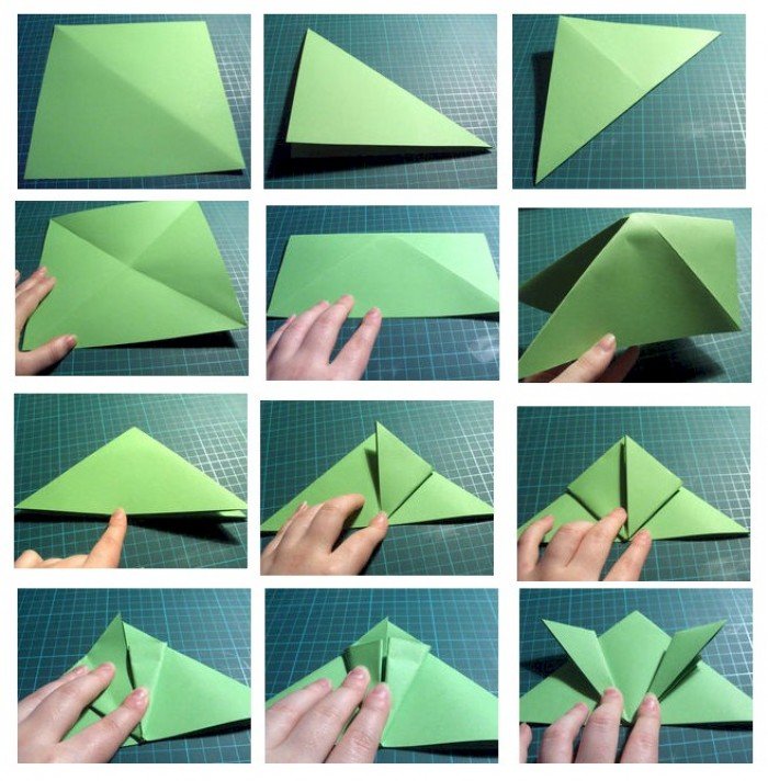 Оригами лягушка. Инструкция, фото