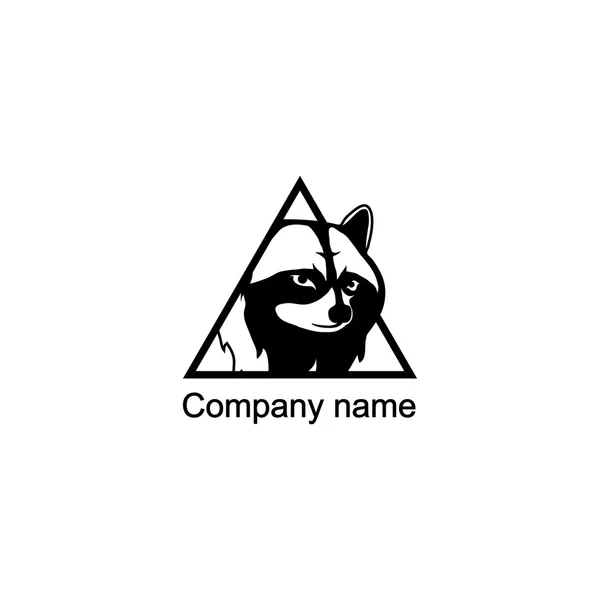 Енот логотип с местом для название компании — стоковый вектор