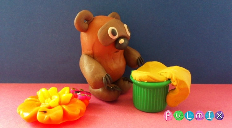 Как сделать мультяшного медвежонка из пластилина с фото и видео