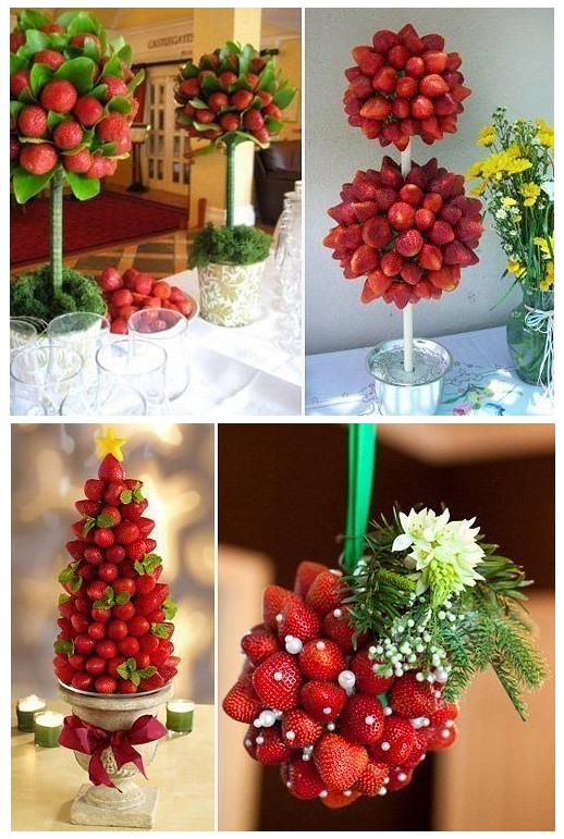 Необычное украшение из фруктов – дерево из фруктов для дня рождения или гавайской вечеринки или для свадьбы