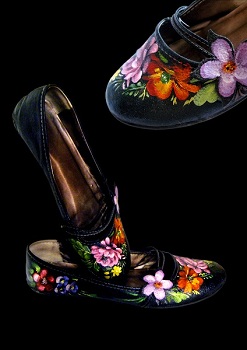 Жостово. Техника росписи. Балетки