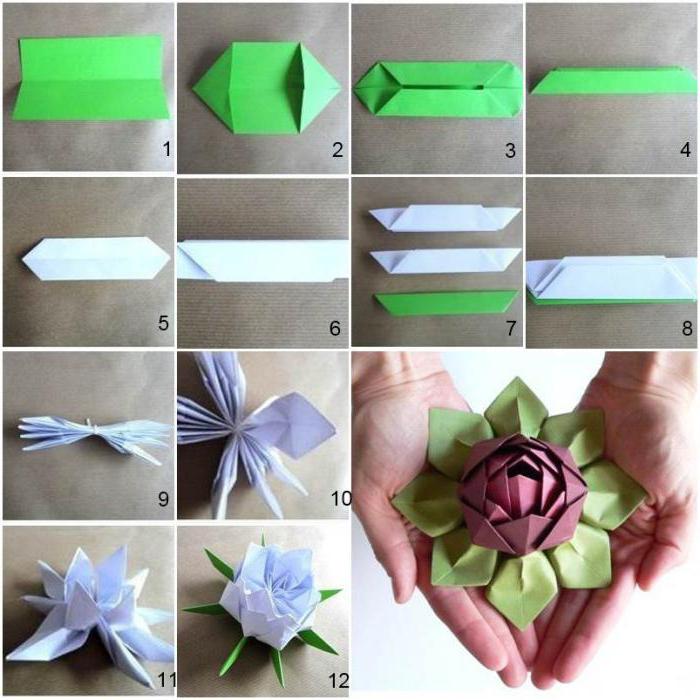 оригами из бумаги лотос