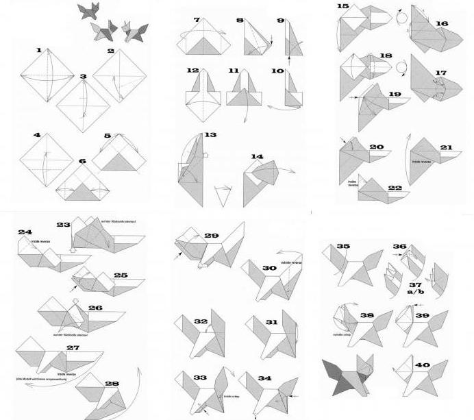 оригами лиса схема