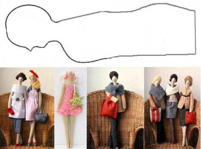выкройка куклы текстильной в натуральную величину