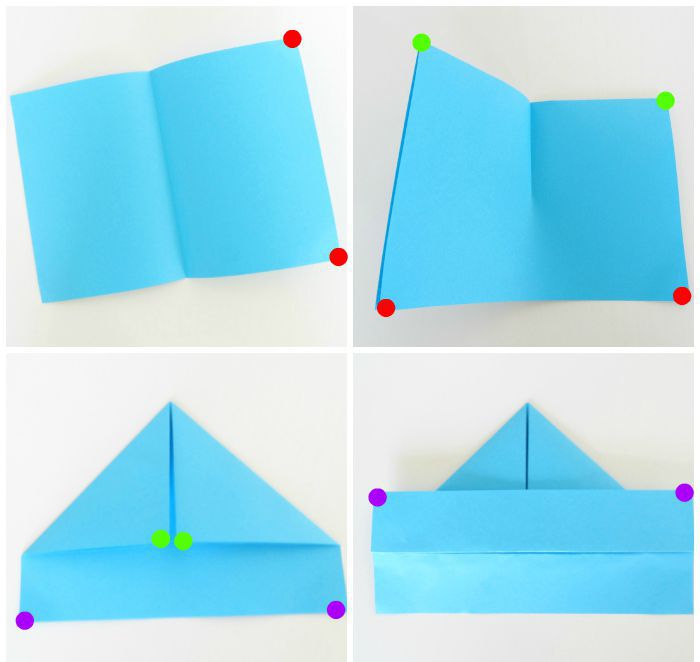 Схема оригами кораблика