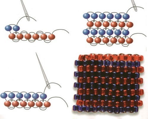Плетение браслетов из бисера пошагово
