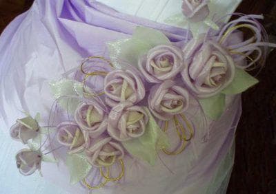 цветы из ткани для украшения платья на свадьбу