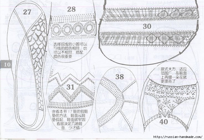 Вязаная крючком летняя обувь. Схемы (14) (700x481, 287Kb)