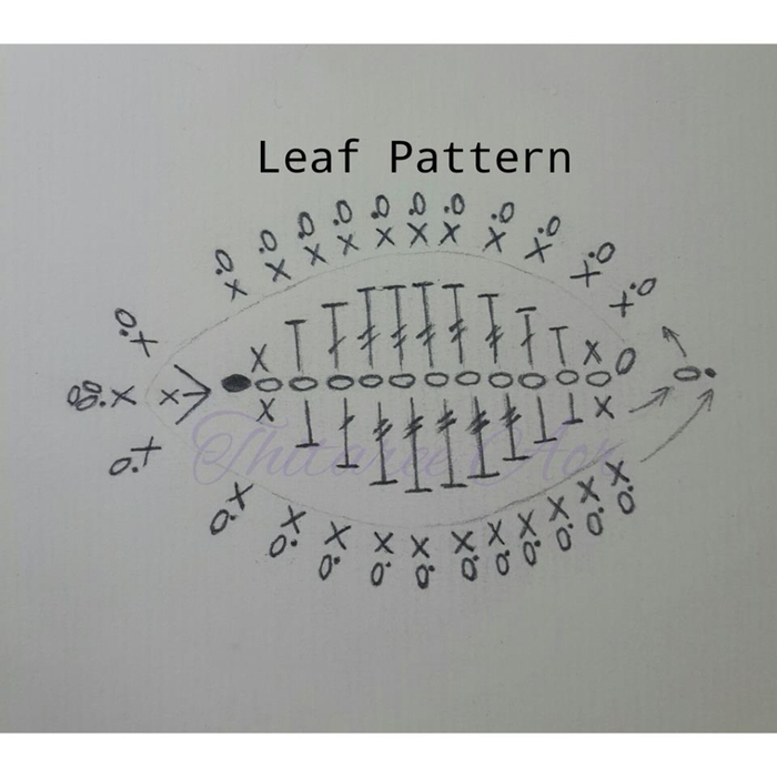 Схема вязания листика розы