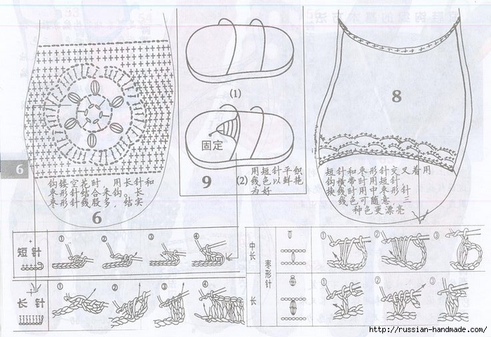 Вязаная крючком летняя обувь. Схемы (11) (700x481, 270Kb)