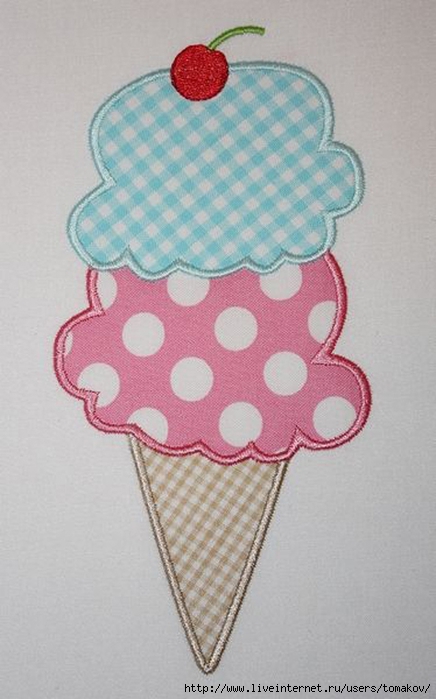 Applique Ice Cream Cone - AC (436x700, 186Kb)