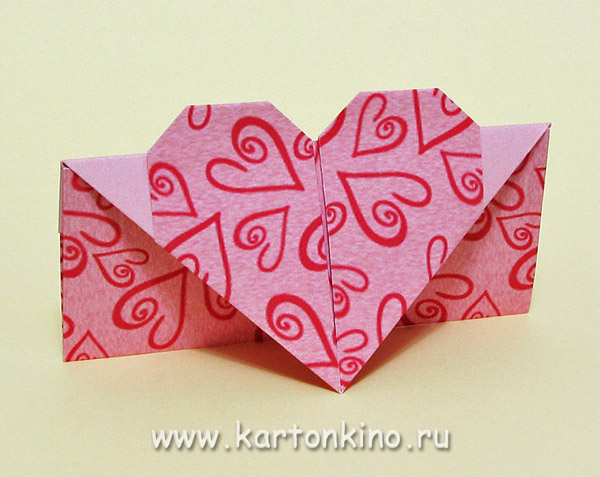 Конверт оригами ко Дню влюблённых