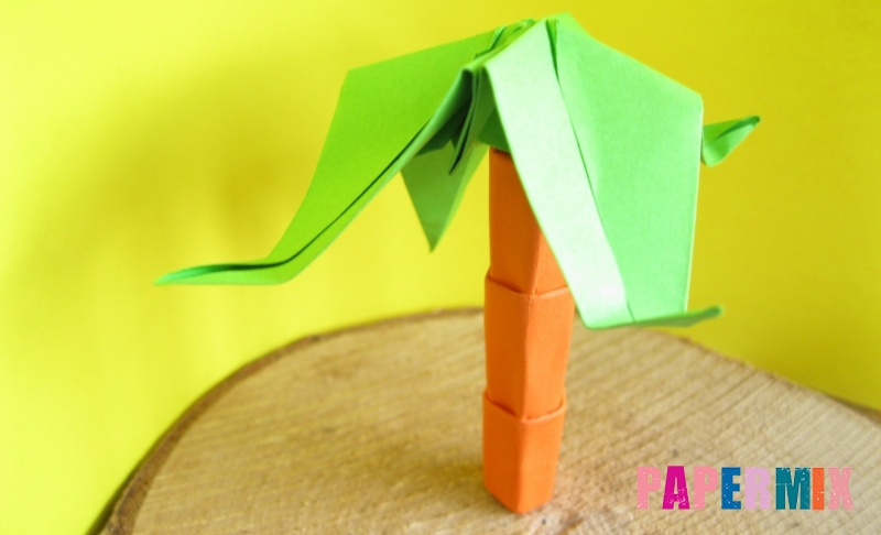 Как сделать пальму из бумаги в технике оригами своими руками поэтапно