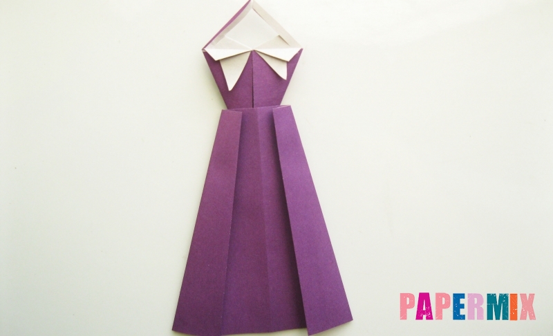 Как сделать элегантное платье из бумаги в технике оригами своими руками