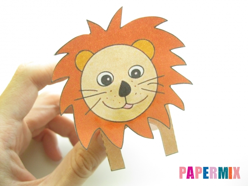 Как сделать объемного льва по шаблону из бумаги - шаг 5