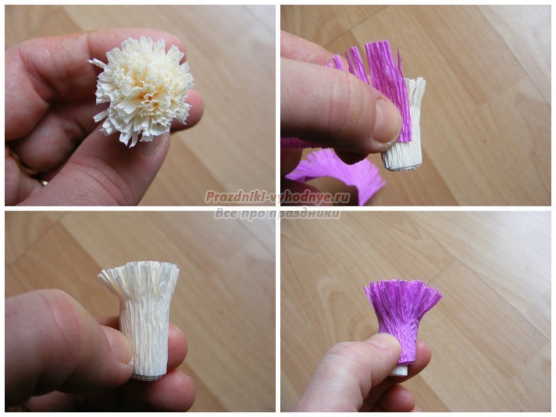 Квіти з гофрованого паперу своїми руками: майстер класи з фото