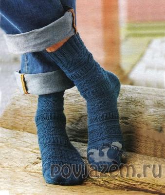Мужские носки спицами