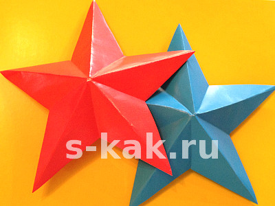 Как сделать объемную звезду из бумаги