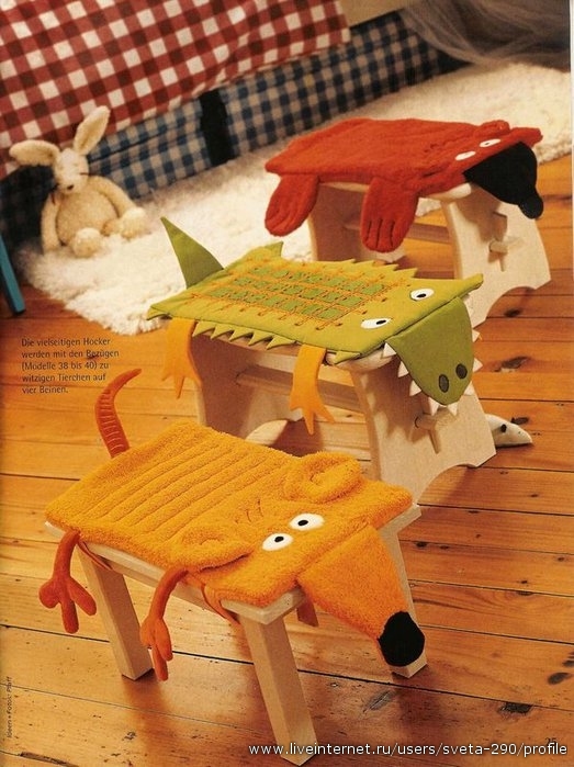 оригинальные стульчики в детскую выкройки подушек чехлов