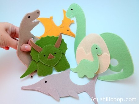 Пальчиковые игрушки из фетра динозавры выкройки