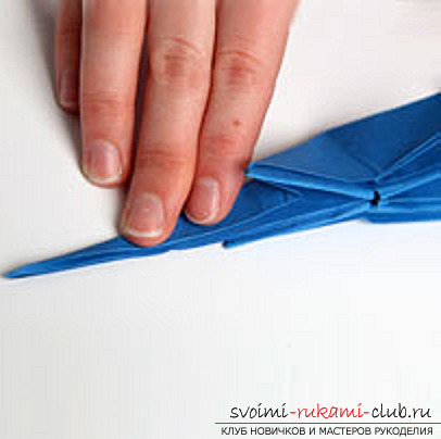 Синий дракончик оригами. Фото №28