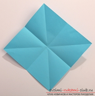 Синий дракончик оригами. Фото №1