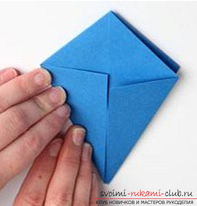 Синий дракончик оригами. Фото №4