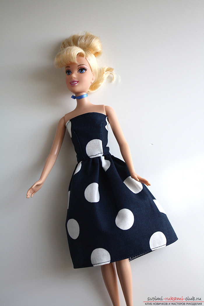 Мастер-класс как сшить оригинальное платье для куклы Барби по выкройке от нашего сайта. Поэтапное создание красивого платья. Фото №1