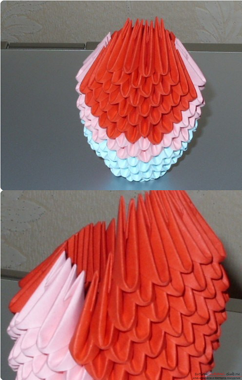 Попугай в технике модульное оригами. Фото №61