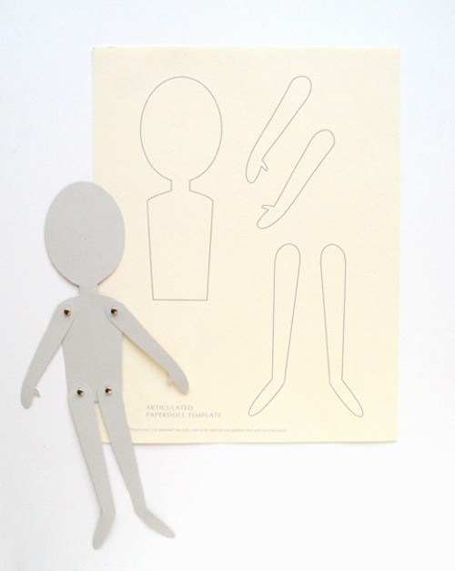 03. Как сделать куклу из бумаги на шарнирах