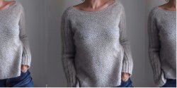 Женский пуловер регланом сверху