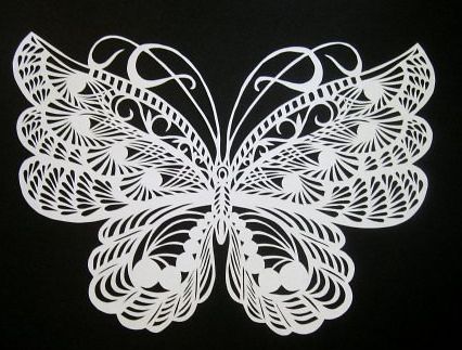Трафарет для вырезания контурной бабочки
