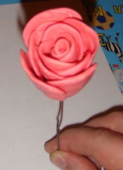 как сделать из пластилина розу 12