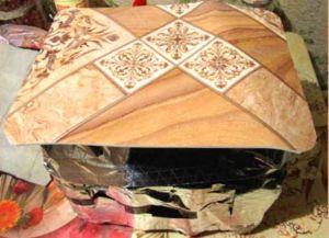 Пуфик из пластиковых бутылок своими руками3