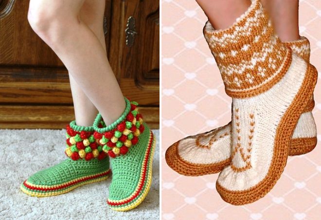 вязаные тапочки8
