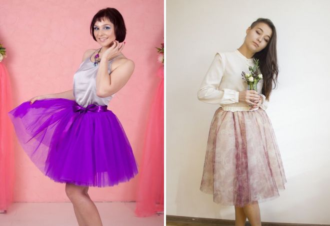 модная юбка из фатина