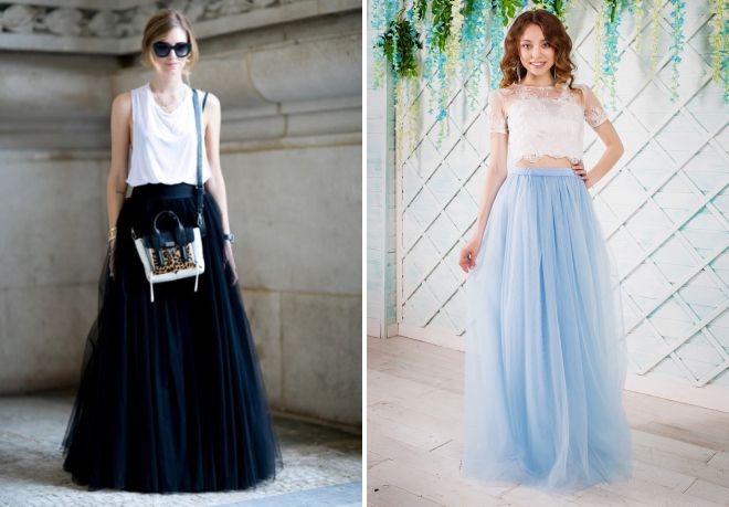 юбка из фатина в пол