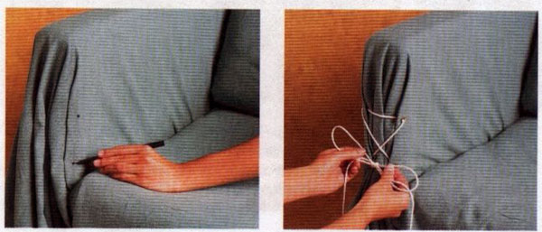 сшить чехол на диван со шнуровкой