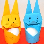 Подставка под яйца заяц оригами на Пасху